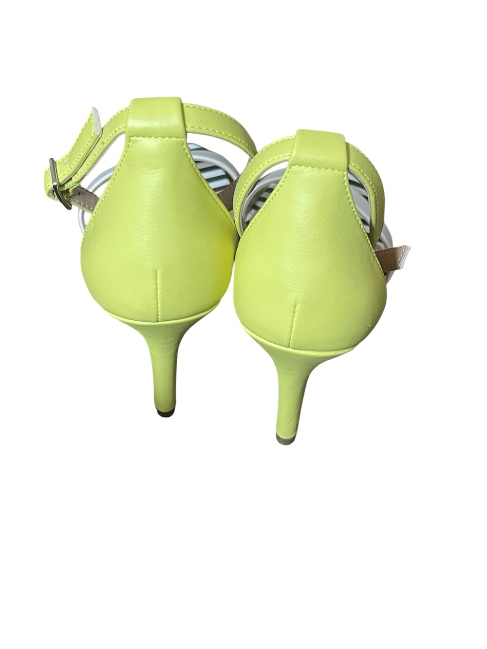 Mix No. 6 Striped Black-and-White heel with Yellow Ankle Strap - Picture 2 of 5